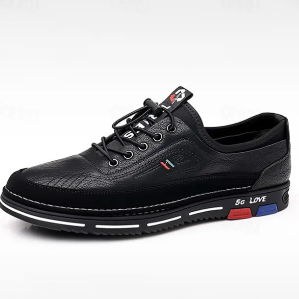 Men's Stylish Brown Faux Leather Casual Shoes with Black Contrast Detail, Comfortable Fit and Durable Sole, Ideal for Everyday Wear and Smart Casual Occasions