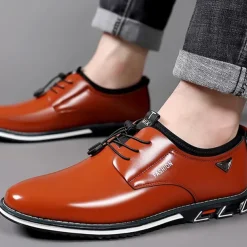 Men's Stylish Brown Lace-Up Casual Shoes – Comfortable Slip-On Sneakers for Everyday and Semi-Formal Wear