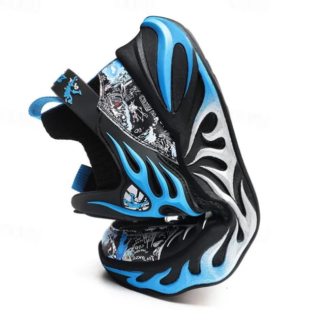 Men's Stylish Red Sneakers with Flame Design - Stylish and Comfortable, Perfect for Parties or Casual Outings