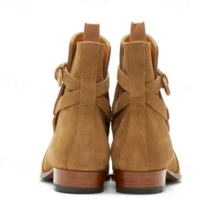 Men's Suede Jodhpur Dress Boots with Buckle Strap – Classic Ankle Boots for Business, Formal Events, and Smart Casual Wear