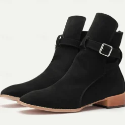 Men's Suede Jodhpur Dress Boots with Buckle Strap – Classic Ankle Boots for Business, Formal Events, and Smart Casual Wear
