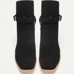 Men's Suede Jodhpur Dress Boots with Buckle Strap – Classic Ankle Boots for Business, Formal Events, and Smart Casual Wear