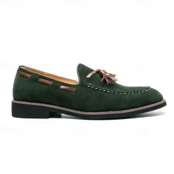 Men's Suede Tassel Loafers – Elegant Slip-On Dress Shoes, Comfortable and Stylish, Perfect for Business, Casual Events, and Formal Occasions