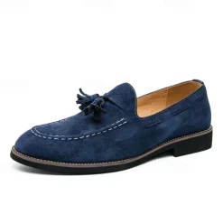 Men's Suede Tassel Loafers – Elegant Slip-On Dress Shoes, Comfortable and Stylish, Perfect for Business, Casual Events, and Formal Occasions