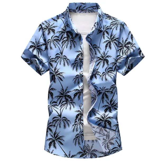 Men's Summer Hawaiian Shirt Aloha Shirt Shirt Collar Designer White Yellow Sky Blue S M L