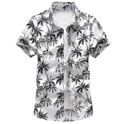 Men's Summer Hawaiian Shirt Aloha Shirt Shirt Collar Designer White Yellow Sky Blue S M L