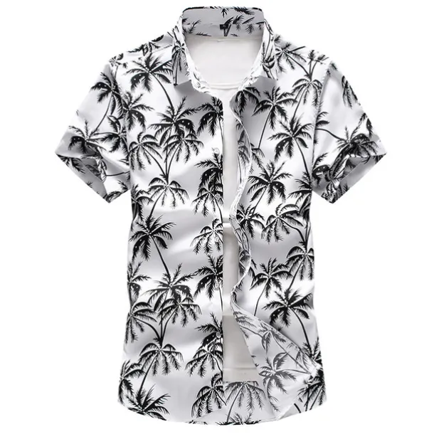 Men's Summer Hawaiian Shirt Aloha Shirt Shirt Collar Designer White Yellow Sky Blue S M L