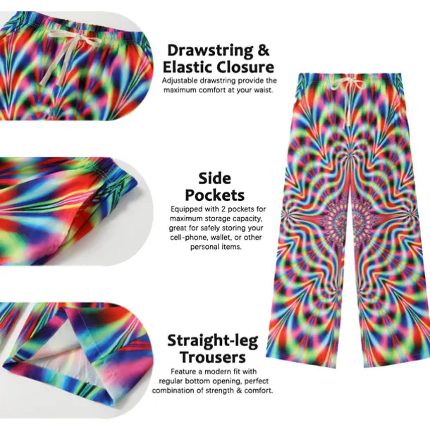 Men's Summer Pants Beach Pants Pocket Drawstring Elastic Waist Graphic Prints Comfort Breathable Casual Daily Holiday Streetwear Designer Yellow Blue Mid Waist