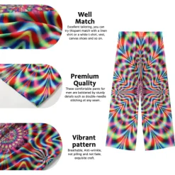 Men's Summer Pants Beach Pants Pocket Drawstring Elastic Waist Graphic Prints Comfort Breathable Casual Daily Holiday Streetwear Designer Yellow Blue Mid Waist