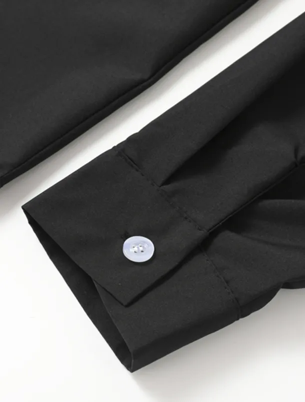 Men's Summer Shirt Casual Shirt Black White Wine Dark Navy Blue Long Sleeve Plain V Neck Street Vacation Sexy Clothing Apparel Fashion Shirts Leisure