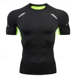 Men's Summer Shirt T shirt Tee Crew Neck Short Sleeve Sports & Outdoor Fitness Vacation Going out Casual Daily Breathable Soft Plain 1 2 Activewear Fashion Sport