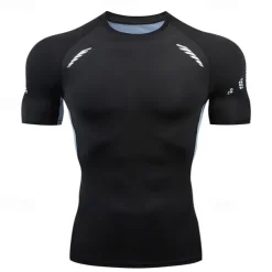 Men's Summer Shirt T shirt Tee Crew Neck Short Sleeve Sports & Outdoor Fitness Vacation Going out Casual Daily Breathable Soft Plain 1 2 Activewear Fashion Sport