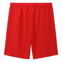 Men's Summer Shorts Beach Shorts Casual Shorts Pocket Drawstring Elastic Waist Plain Comfort Breathable Short Holiday Vacation Beach Hawaiian Boho Black White