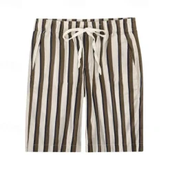 Men's Summer Shorts Beach Shorts Casual Shorts Pocket Drawstring Elastic Waist Stripe Comfort Breathable Short Holiday Vacation Beach Hawaiian Boho Red Blue