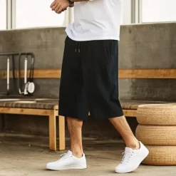 Men's Summer Shorts Pocket Solid Colored Outdoor Sports Short Vacation Casual Casual ArmyGreen Black Low Waist Micro-elastic