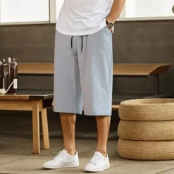 Men's Summer Shorts Pocket Solid Colored Outdoor Sports Short Vacation Casual Casual ArmyGreen Black Low Waist Micro-elastic