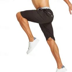 Men's Summer Shorts Work Shorts Pocket Drawstring Plain Comfort Breathable Knee Length Outdoor Business Fashion Casual Black Blue