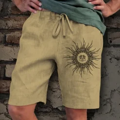 Men's Sun Graphic Prints Shorts Summer Shorts Casual Shorts Mid Waist Streetwear Designer Outdoor Casual Daily Drawstring Elastic Waist Print Designer Clothing Apparel