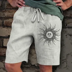 Men's Sun Graphic Prints Shorts Summer Shorts Casual Shorts Mid Waist Streetwear Designer Outdoor Casual Daily Drawstring Elastic Waist Print Designer Clothing Apparel