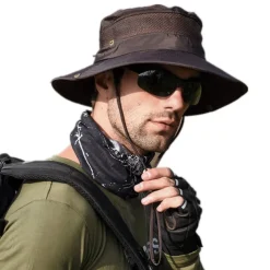 Men's Sun Hat Bucket Hat Outdoor Packable UPF50+ UV Protection Quick Dry Spring Summer Hat Mesh Camping / Hiking Hunting Fishing Army Green Grey Khaki