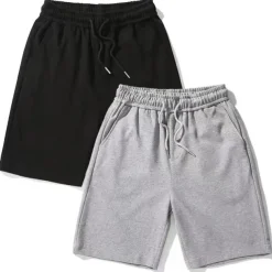 Men's Sweat Shorts Baggy Shorts Solid Color Breathable Soft Short Casual Daily Stylish Casual Black Grey Micro-elastic