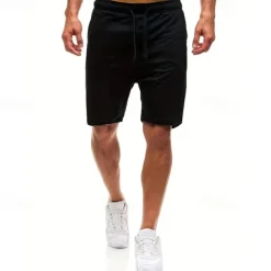Men's Sweat Shorts Casual Shorts Drawstring Elastic Waist Plain Breathable Soft Casual Weekend Fashion Streetwear Black Grey Micro-elastic