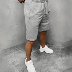 Men's Sweat Shorts Casual Shorts Drawstring Elastic Waist Plain Breathable Soft Casual Weekend Fashion Streetwear Black Grey Micro-elastic