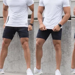 Men's Sweat Shorts Drawstring Elastic Waist Plain Breathable Sports Short Daily Beach Casual / Sporty Athleisure ArmyGreen Black Micro-elastic