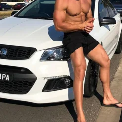 Men's Sweat Shorts Drawstring Elastic Waist Plain Breathable Sports Short Daily Beach Casual / Sporty Athleisure ArmyGreen Black Micro-elastic