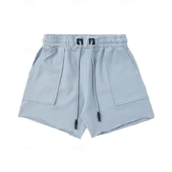 Men's Sweat Shorts Shorts Bermuda shorts Drawstring Elastic Waist Plain Comfort Sports Short Daily Running Gym Fashion Athleisure Black Blue Micro-elastic