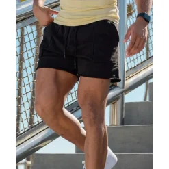 Men's Sweat Shorts Shorts Bermuda shorts Drawstring Elastic Waist Plain Comfort Sports Short Daily Running Gym Fashion Athleisure Black Blue Micro-elastic