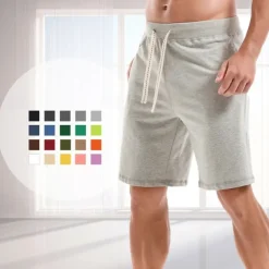 Men's Sweat Shorts Shorts Workout Shorts Casual Shorts Pocket Drawstring Elastic Waist Plain Comfort Breathable Knee Length Casual Daily Holiday Sports Fashion Smoky gray Black Micro-elastic