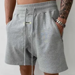 Men's Sweat Shorts Shorts Bermuda shorts Drawstring Elastic Waist Zipper Pocket Plain Comfort Sports Short Outdoor Yoga Daily Fashion Athleisure Black Grey Micro-elastic