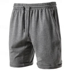 Men's Sweat Shorts Shorts Bermuda shorts Drawstring Elastic Waist Plain Comfort Sports Knee Length Yoga Casual Daily Fashion Athleisure Orange Micro-elastic