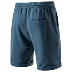 Men's Sweat Shorts Shorts Bermuda shorts Drawstring Elastic Waist Plain Comfort Sports Knee Length Yoga Casual Daily Fashion Athleisure Orange Micro-elastic