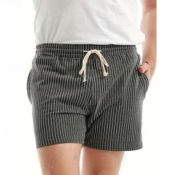 Men's Sweat Shorts Shorts Summer Shorts 3 inch Shorts Pocket Drawstring Elastic Waist Stripe Comfort Short Sports Outdoor Daily Going out Fashion Casual Black Pink Micro-elastic