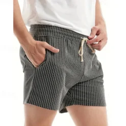 Men's Sweat Shorts Shorts Summer Shorts 3 inch Shorts Pocket Drawstring Elastic Waist Stripe Comfort Short Sports Outdoor Daily Going out Fashion Casual Black Pink Micro-elastic