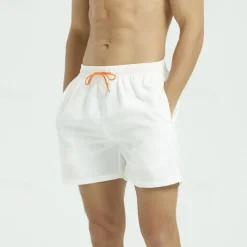 Men's Sweat Shorts Shorts Sport Daily Quick Dry Comfortable Pocket Drawstring Elastic Waist Plain Short Gymnatics Casual Activewear Black White Micro-elastic