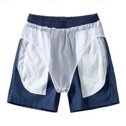 Men's Sweat Shorts Shorts Sport Daily Quick Dry Comfortable Pocket Drawstring Elastic Waist Plain Short Gymnatics Casual Activewear Black White Micro-elastic