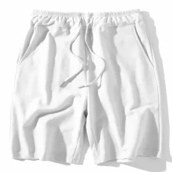 Men's Sweat Shorts Shorts Running Shorts Terry Shorts Pocket Plain Comfort Breathable Outdoor Daily Going out Fashion Casual Black White