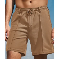 Men's Sweat Shorts Shorts Summer Shorts Beach Shorts Pocket Drawstring Elastic Waist Plain Comfort Breathable Short Outdoor Sports Classic Casual Black Brown