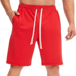 Men's Sweat Shorts Shorts Summer Shorts Beach Shorts Pocket Drawstring Elastic Waist Plain Comfort Breathable Short Holiday Vacation Beach Sports Fashion Black White