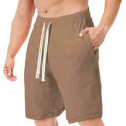 Men's Sweat Shorts Shorts Summer Shorts Beach Shorts Pocket Drawstring Elastic Waist Plain Comfort Breathable Short Holiday Vacation Beach Sports Fashion Black White