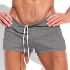 Men's Sweat Shorts Shorts Bermuda shorts Drawstring Elastic Waist Plain Comfort Sports Short Yoga Daily Gym Fashion Athleisure White Light Grey Micro-elastic