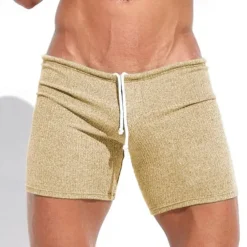 Men's Sweat Shorts Shorts Bermuda shorts Drawstring Elastic Waist Plain Comfort Sports Short Yoga Daily Gym Athleisure White Khaki Micro-elastic