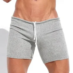 Men's Sweat Shorts Shorts Bermuda shorts Drawstring Elastic Waist Plain Comfort Sports Short Yoga Daily Gym Athleisure White Khaki Micro-elastic