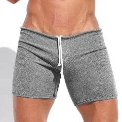 Men's Sweat Shorts Shorts Bermuda shorts Drawstring Elastic Waist Plain Comfort Sports Short Yoga Daily Gym Athleisure White Khaki Micro-elastic