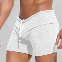 Men's Sweat Shorts Shorts Bermuda shorts Drawstring Elastic Waist Plain Comfort Sports Short Yoga Daily Gym Athleisure White Khaki Micro-elastic
