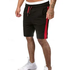 Men's Sweat Shorts Shorts Bermuda shorts Pocket Drawstring Side Stripe Plain Comfort Sports Short Outdoor Casual Daily Streetwear Athleisure Black White Micro-elastic