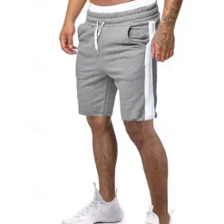 Men's Sweat Shorts Shorts Bermuda shorts Pocket Drawstring Side Stripe Plain Comfort Sports Short Outdoor Casual Daily Streetwear Athleisure Black White Micro-elastic